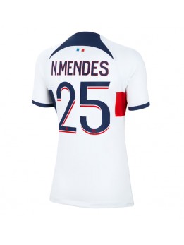 Billige Paris Saint-Germain Nuno Mendes #25 Bortedrakt Dame 2023-24 Kortermet